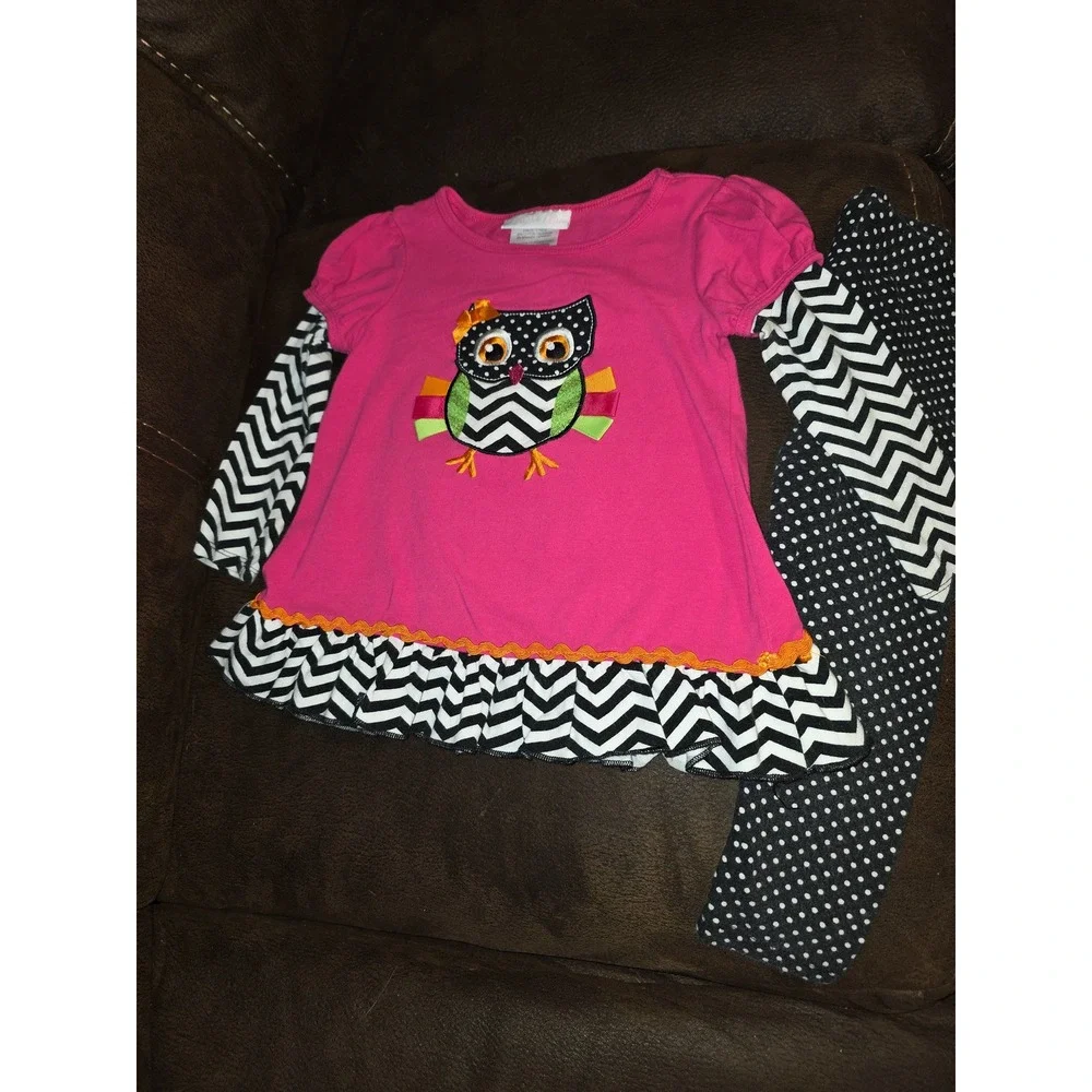 Bonnie baby fall autumn owl top and leggings size 24 months